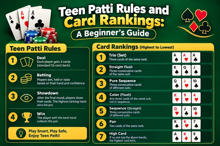 Teen Patti Rules and Card Rankings A Beginner's Guide
